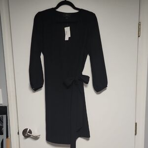 NWT J. Crew Wrap Dress in 365 Crepe Black Size 4